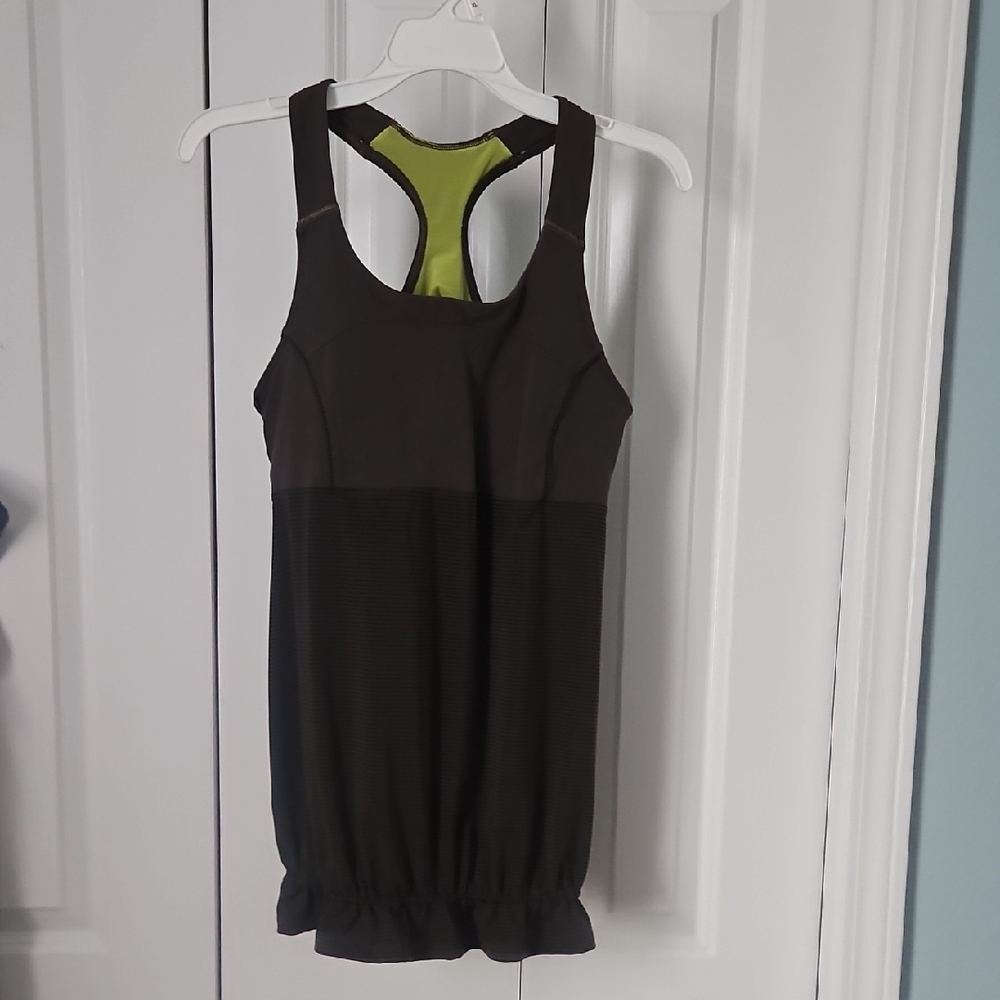 Black and Neon Yellow/green Racerback Tank Top